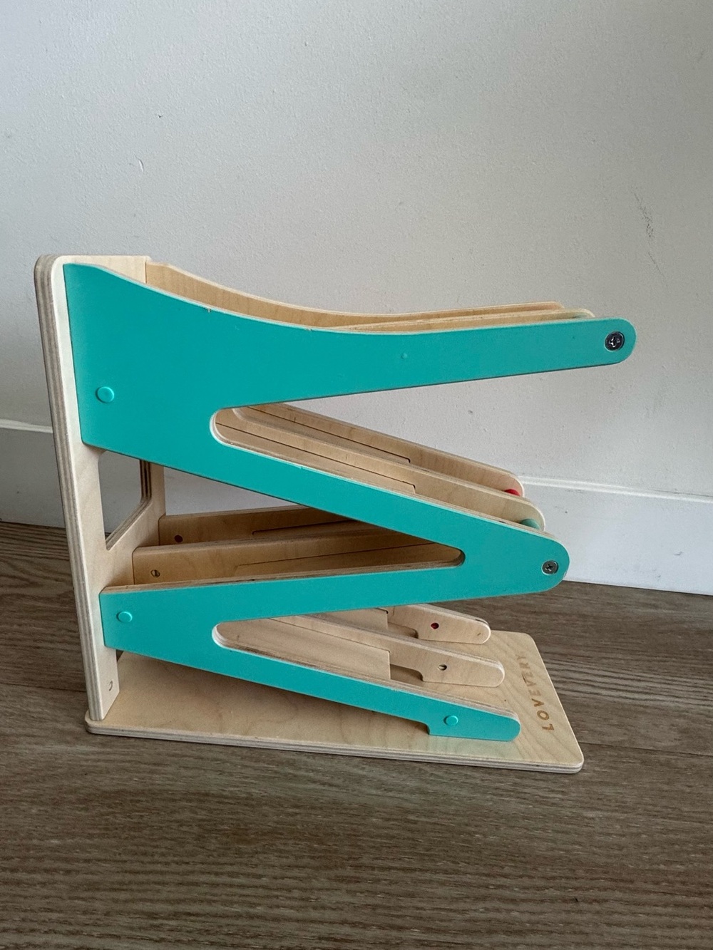 Lovevery Race and Chase Wooden Ramp Toy EUC
